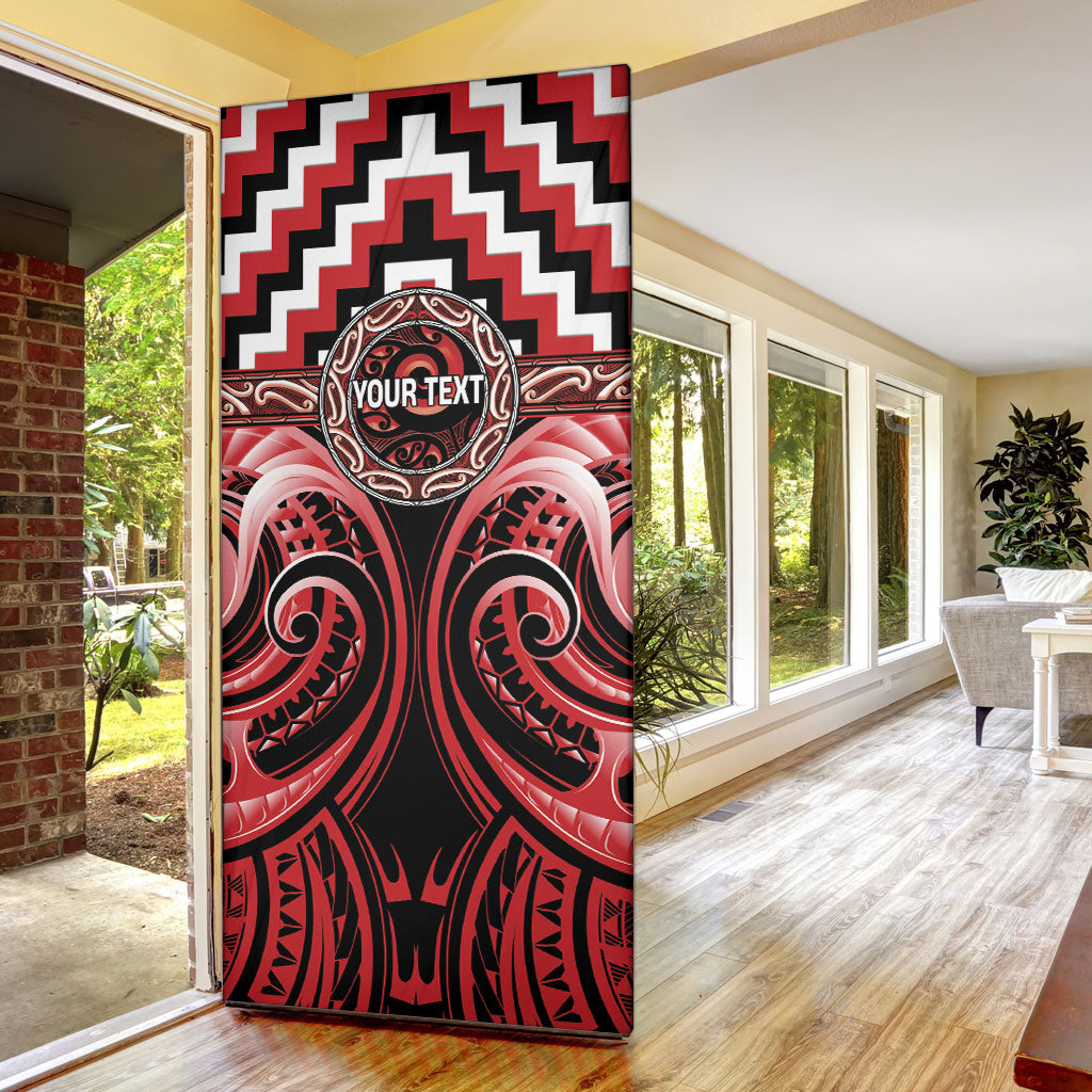 Aotearoa Te Arawa Personalised Door Cover Maori Iwi Poutama Puhoro Tattoo