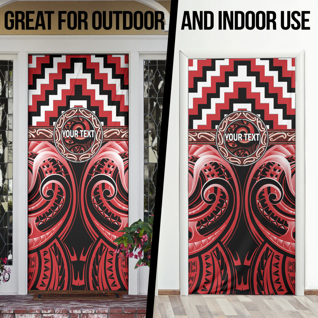 Aotearoa Te Arawa Personalised Door Cover Maori Iwi Poutama Puhoro Tattoo