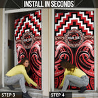 Aotearoa Te Arawa Personalised Door Cover Maori Iwi Poutama Puhoro Tattoo