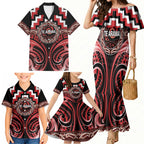 Aotearoa Te Arawa Personalised Family Matching Mermaid Dress and Hawaiian Shirt Maori Iwi Poutama Puhoro Tattoo