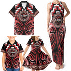 Aotearoa Te Arawa Personalised Family Matching Tank Maxi Dress and Hawaiian Shirt Maori Iwi Poutama Puhoro Tattoo