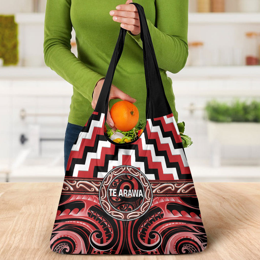 Aotearoa Te Arawa Grocery Bag Maori Iwi Poutama Puhoro Tattoo