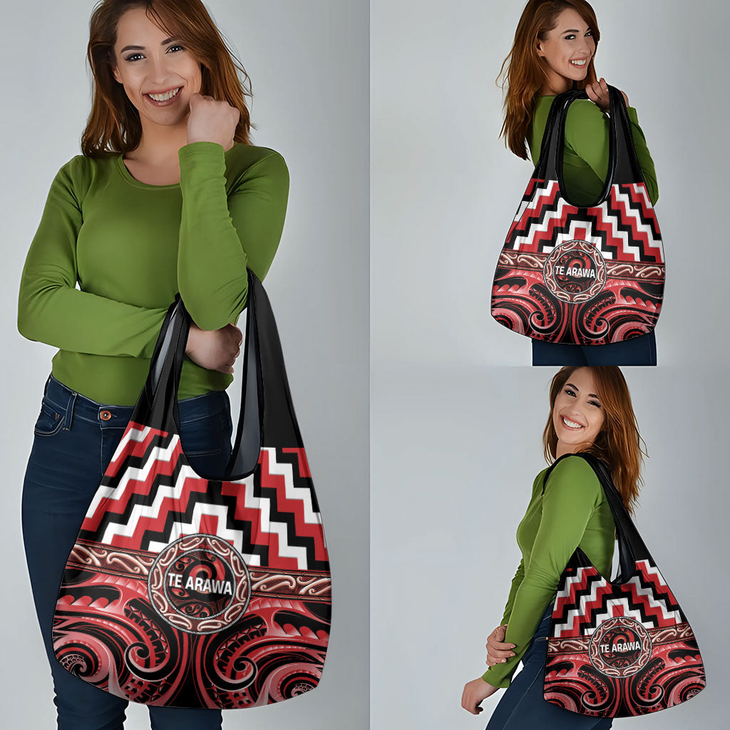 Aotearoa Te Arawa Grocery Bag Maori Iwi Poutama Puhoro Tattoo