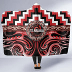 Aotearoa Te Arawa Hooded Blanket Maori Iwi Poutama Puhoro Tattoo