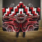 Aotearoa Te Arawa Hooded Blanket Maori Iwi Poutama Puhoro Tattoo