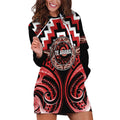 Aotearoa Te Arawa Personalised Hoodie Dress Maori Iwi Poutama Puhoro Tattoo