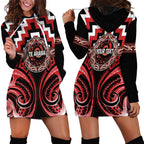 Aotearoa Te Arawa Personalised Hoodie Dress Maori Iwi Poutama Puhoro Tattoo