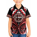 Aotearoa Te Arawa Personalised Kid Hawaiian Shirt Maori Iwi Poutama Puhoro Tattoo