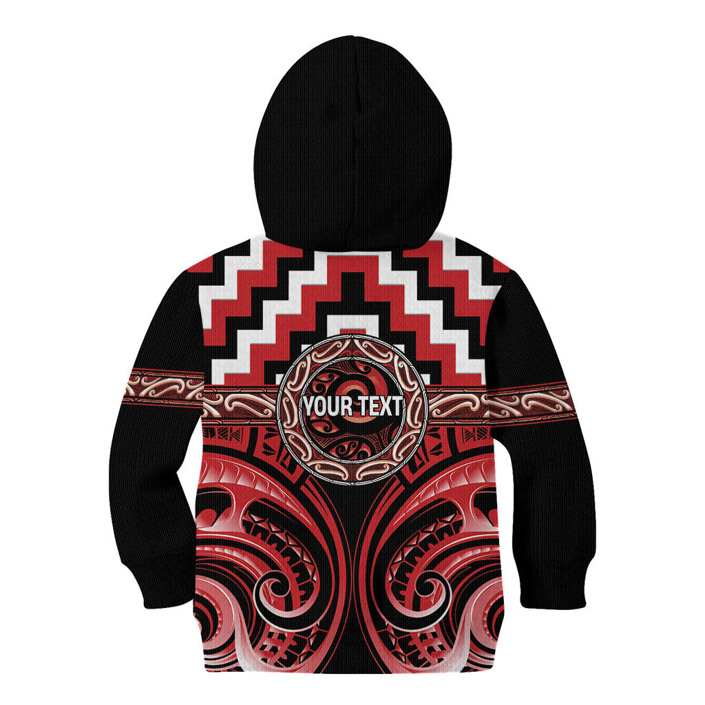 Aotearoa Te Arawa Personalised Kid Hoodie Maori Iwi Poutama Puhoro Tattoo