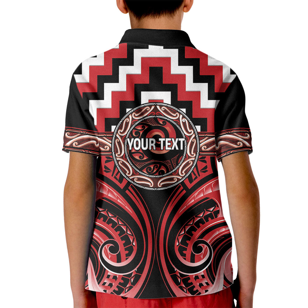 Aotearoa Te Arawa Personalised Kid Polo Shirt Maori Iwi Poutama Puhoro Tattoo