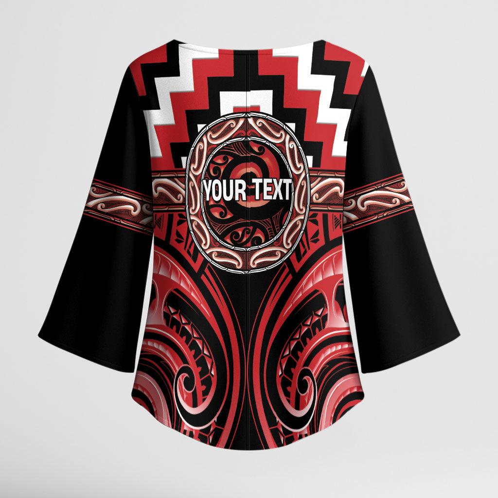Aotearoa Te Arawa Personalised Kimono Sleeve Blouse Maori Iwi Poutama Puhoro Tattoo