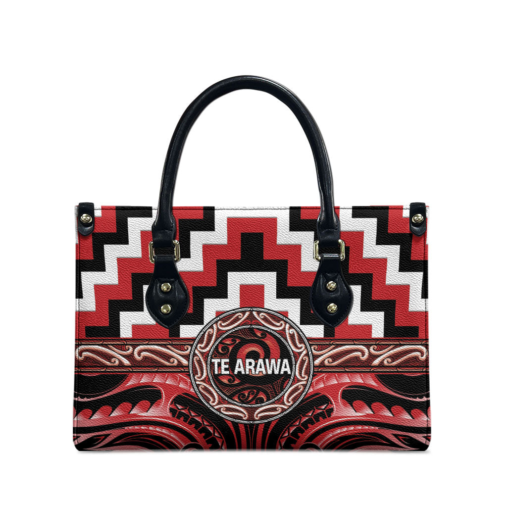 Aotearoa Te Arawa Leather Bag Maori Iwi Poutama Puhoro Tattoo