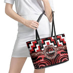Aotearoa Te Arawa Leather Tote Bag Maori Iwi Poutama Puhoro Tattoo