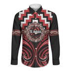 Aotearoa Te Arawa Personalised Long Sleeve Button Shirt Maori Iwi Poutama Puhoro Tattoo
