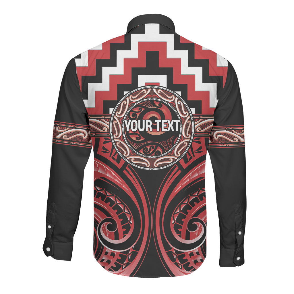 Aotearoa Te Arawa Personalised Long Sleeve Button Shirt Maori Iwi Poutama Puhoro Tattoo