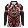 Aotearoa Te Arawa Personalised Long Sleeve Polo Shirt Maori Iwi Poutama Puhoro Tattoo