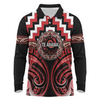 Aotearoa Te Arawa Personalised Long Sleeve Polo Shirt Maori Iwi Poutama Puhoro Tattoo