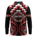 Aotearoa Te Arawa Personalised Long Sleeve Polo Shirt Maori Iwi Poutama Puhoro Tattoo