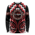Aotearoa Te Arawa Personalised Long Sleeve Shirt Maori Iwi Poutama Puhoro Tattoo