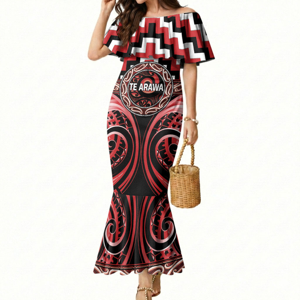 Aotearoa Te Arawa Personalised Mermaid Dress Maori Iwi Poutama Puhoro Tattoo
