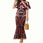 Aotearoa Te Arawa Personalised Mermaid Dress Maori Iwi Poutama Puhoro Tattoo