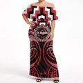 Aotearoa Te Arawa Personalised Off Shoulder Maxi Dress Maori Iwi Poutama Puhoro Tattoo