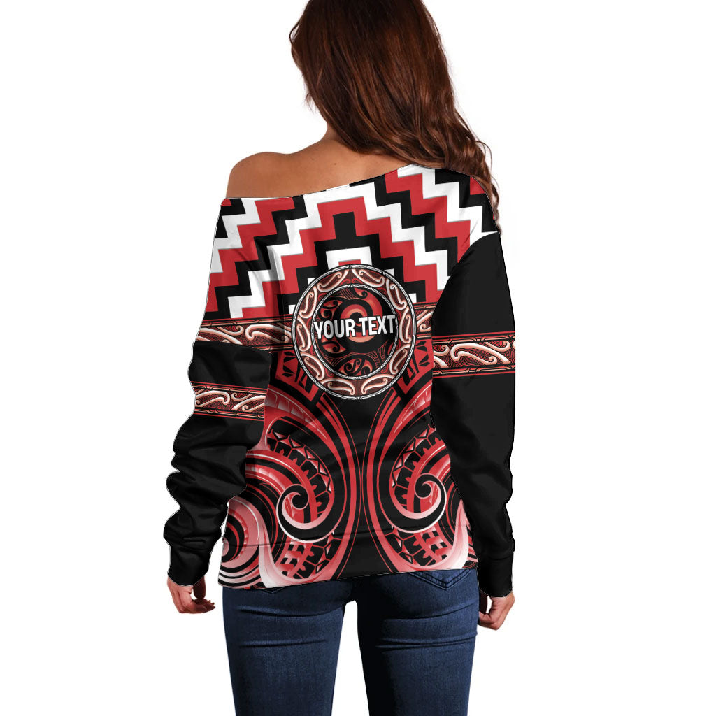 Aotearoa Te Arawa Personalised Off Shoulder Sweater Maori Iwi Poutama Puhoro Tattoo