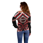 Aotearoa Te Arawa Personalised Off Shoulder Sweater Maori Iwi Poutama Puhoro Tattoo