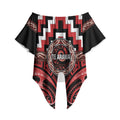 Aotearoa Te Arawa Personalised Off Shoulder Wrap Waist Top Maori Iwi Poutama Puhoro Tattoo
