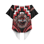 Aotearoa Te Arawa Personalised Off Shoulder Wrap Waist Top Maori Iwi Poutama Puhoro Tattoo
