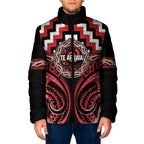 Aotearoa Te Arawa Personalised Padded Jacket Maori Iwi Poutama Puhoro Tattoo