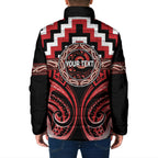 Aotearoa Te Arawa Personalised Padded Jacket Maori Iwi Poutama Puhoro Tattoo