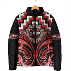 Aotearoa Te Arawa Personalised Padded Jacket Maori Iwi Poutama Puhoro Tattoo