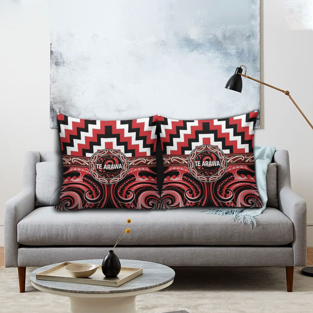 Aotearoa Te Arawa Pillow Cover Maori Iwi Poutama Puhoro Tattoo