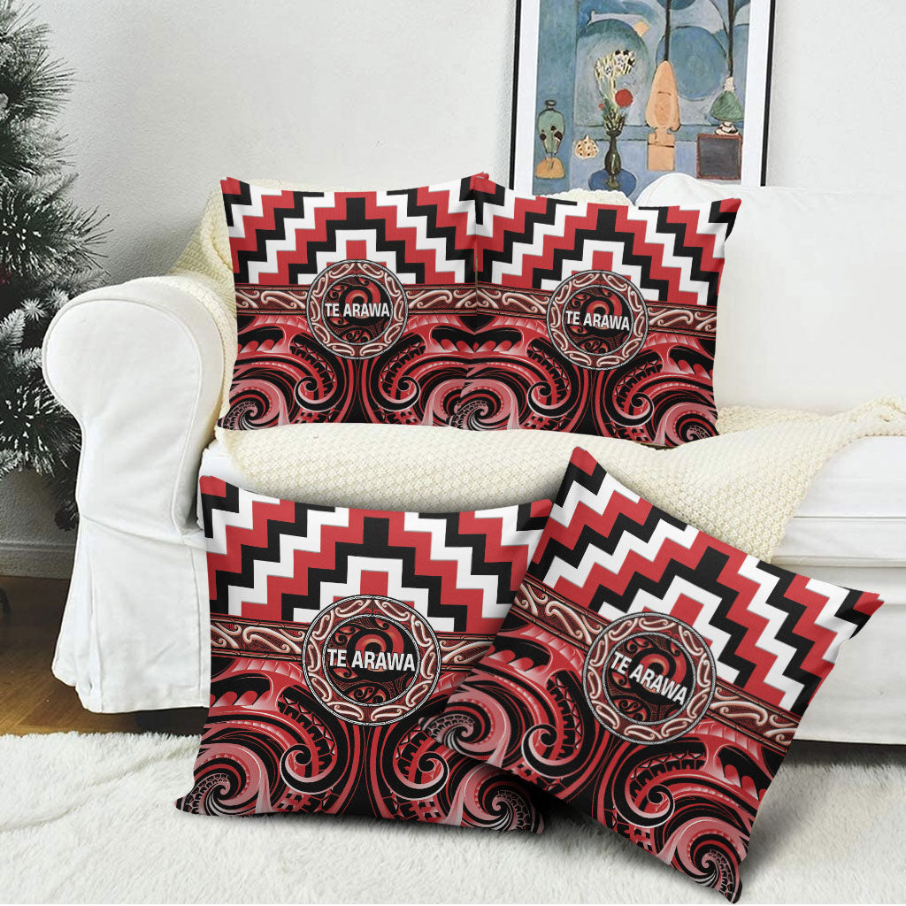 Aotearoa Te Arawa Pillow Cover Maori Iwi Poutama Puhoro Tattoo