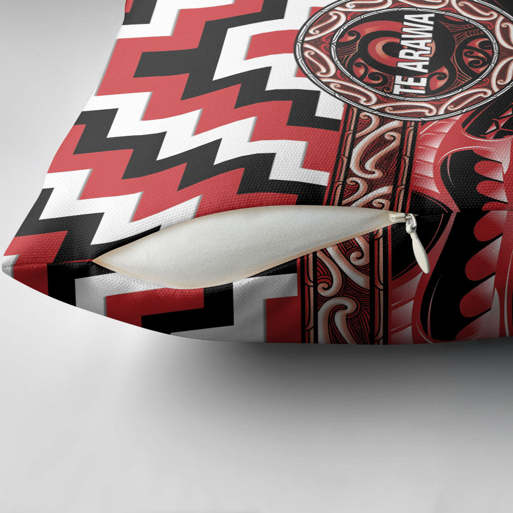 Aotearoa Te Arawa Pillow Cover Maori Iwi Poutama Puhoro Tattoo
