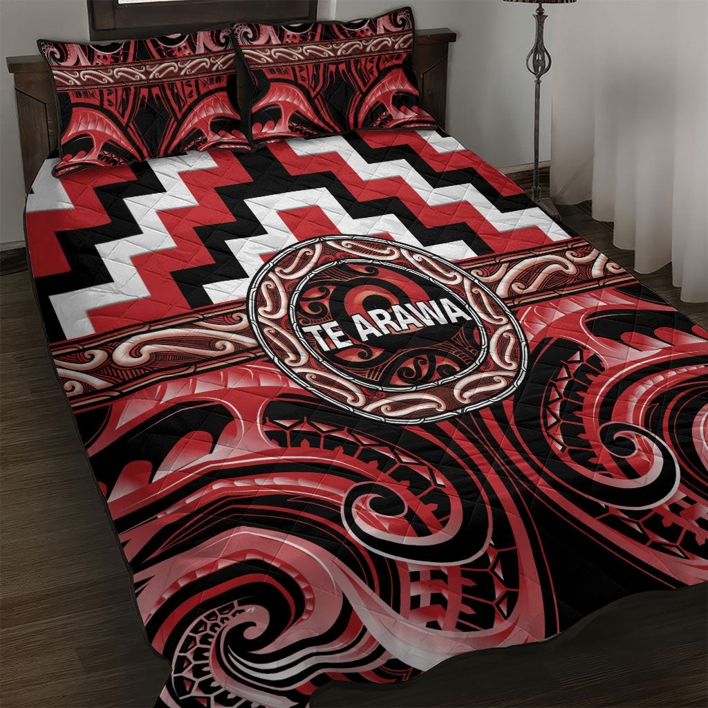 Aotearoa Te Arawa Quilt Bed Set Maori Iwi Poutama Puhoro Tattoo