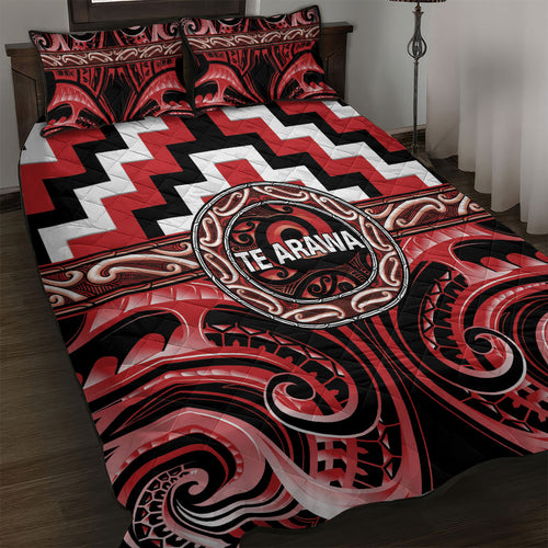 Aotearoa Te Arawa Quilt Bed Set Maori Iwi Poutama Puhoro Tattoo