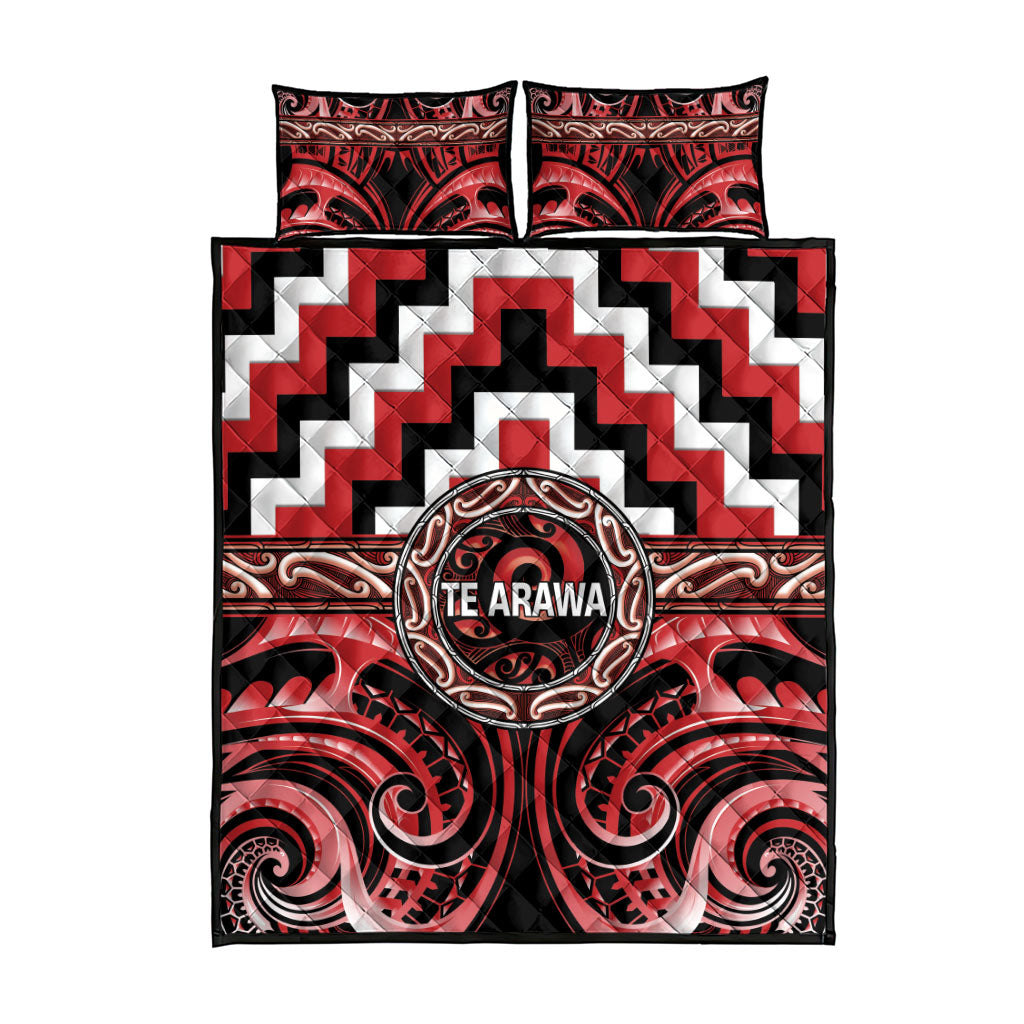 Aotearoa Te Arawa Quilt Bed Set Maori Iwi Poutama Puhoro Tattoo