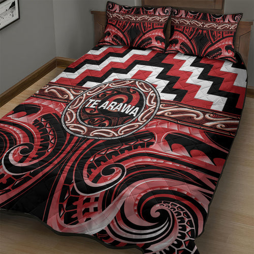 Aotearoa Te Arawa Quilt Bed Set Maori Iwi Poutama Puhoro Tattoo