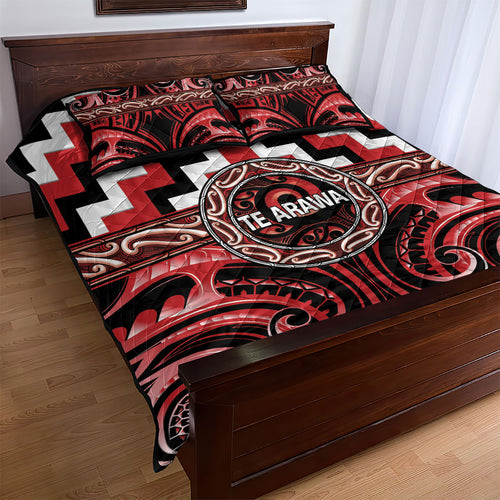 Aotearoa Te Arawa Quilt Bed Set Maori Iwi Poutama Puhoro Tattoo