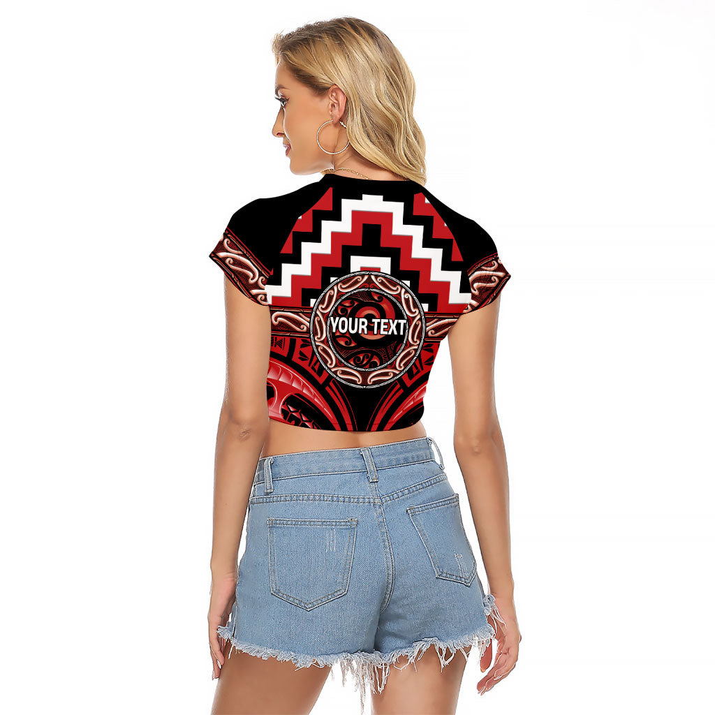 Aotearoa Te Arawa Personalised Raglan Cropped T Shirt Maori Iwi Poutama Puhoro Tattoo