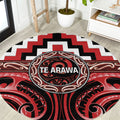 Aotearoa Te Arawa Round Carpet Maori Iwi Poutama Puhoro Tattoo