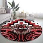 Aotearoa Te Arawa Round Carpet Maori Iwi Poutama Puhoro Tattoo
