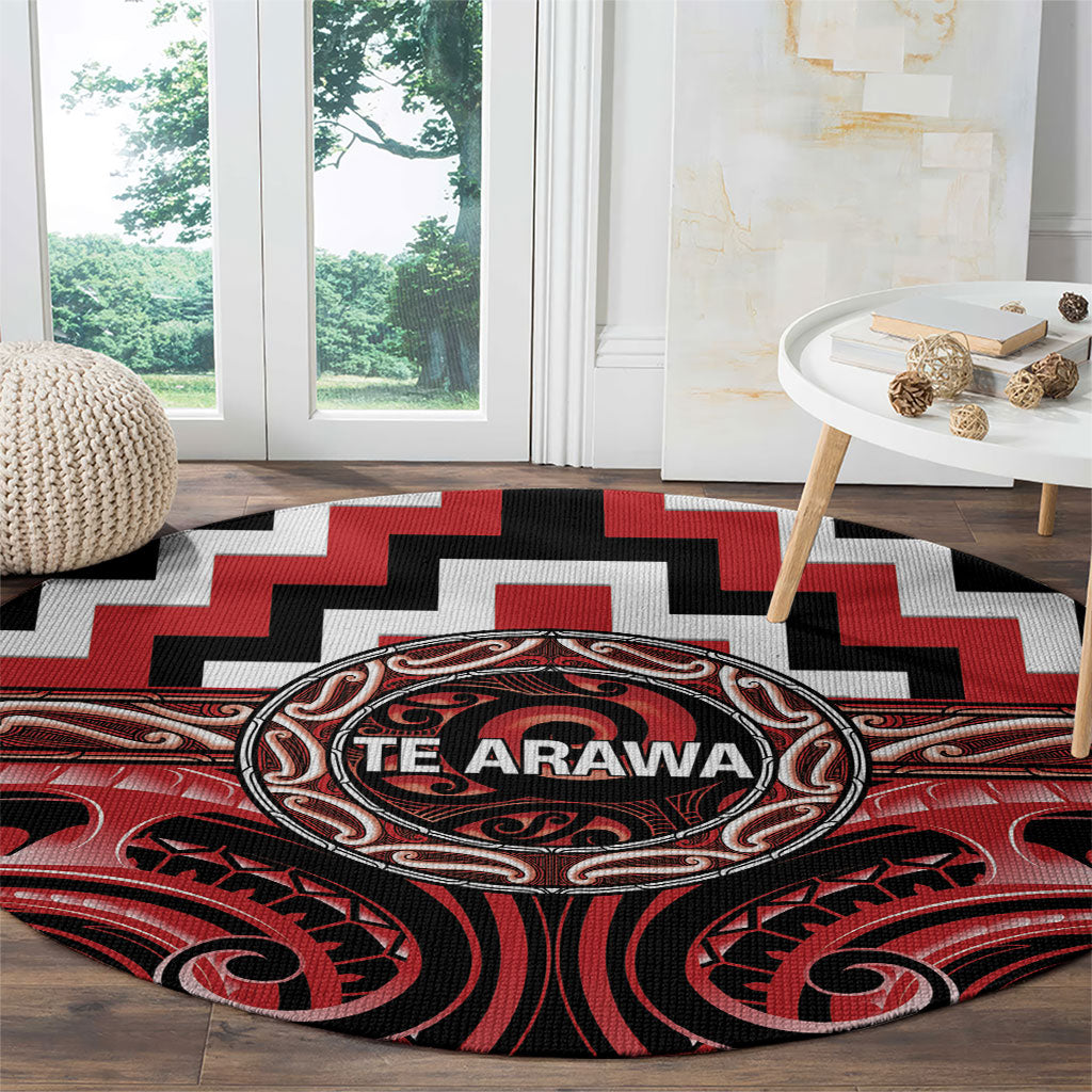 Aotearoa Te Arawa Round Carpet Maori Iwi Poutama Puhoro Tattoo