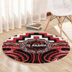 Aotearoa Te Arawa Round Carpet Maori Iwi Poutama Puhoro Tattoo