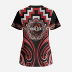 Aotearoa Te Arawa Personalised Scrub Top Maori Iwi Poutama Puhoro Tattoo