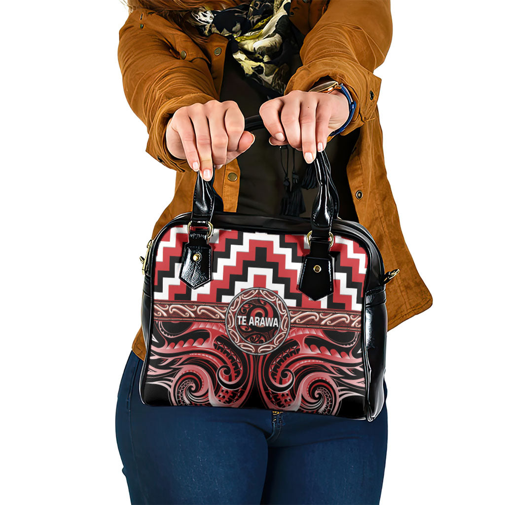 Aotearoa Te Arawa Shoulder Handbag Maori Iwi Poutama Puhoro Tattoo