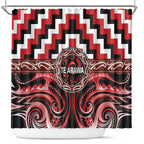 Aotearoa Te Arawa Shower Curtain Maori Iwi Poutama Puhoro Tattoo