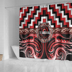 Aotearoa Te Arawa Shower Curtain Maori Iwi Poutama Puhoro Tattoo